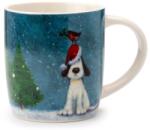 Puckator Karácsonyi kutya&vörösbegy porcelán bögre, 300 ml