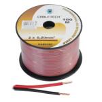 Cabletech Hangszórókábel 2 x 0, 20 mm CU fekete - piros (100 m)