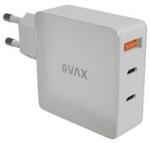 AVAX CH921W PRIME 140W GaN 2x Type C (PD 3.1) + USB A 30W hálózati gyorstöltő (fehér) (AVAX_CH921W) (AVAX_CH921W)
