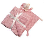 Gamberritos takaró - plüss buborékos anyagú 80x110cm plüss szundikendővel maci rózsaszín 10339 - babycenter-online