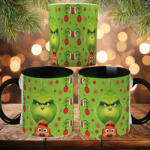 Deconline Customs Grincs mintás karácsonyi bögre 3D pufi hatású "Grinch x Max" fekete (DO129151-BLACK-MUG)