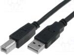 VCOM Кабел VCom CU201-B-3m, USB A(м) към USB B(м), 3m, черен (CU201-B-3m)