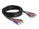 Delock Cablu prelungitor RCA RGB 3 male - 3 female, 3 m