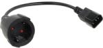 VCOM Захранващ кабел VCom CE002-CU1, от Schuko(ж) към IEC60320 C14(м), 0.2m, черен (CE002-CU1)