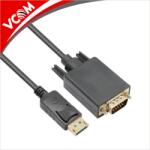VCOM Кабел VCom CG607, от DisplayPort (м) към VGA (м), 1.8m, черен