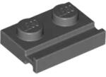 LEGO® 32028c85 - LEGO sötétszürke lap 1 x 2 méretű, hosszanti sínnel (32028c85)