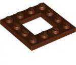 LEGO® 64799c88 - LEGO vörösesbarna lap 4 x 4 méretű, 2 x 2 kivágással (64799c88)