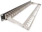 KELine Patch Panel CAT. 6 UTP 24 portos 1U Modular, Fekete KEP-C6-S-TL (KEP-C6-S-TL)
