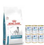 Royal Canin Veterinary ROYAL CANIN Hypoallergén 14kg + ENZO VET hipoallergén diéta pulykával kutyáknak 6x400g