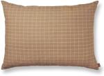 ferm LIVING Dekoratív párna 80 x 60 cm, kockák, barna, barna pamut, kemény LIVING (FERM1104267487)