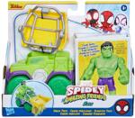 Spidey and His Amazing Friends Figurina cu vehicul, Spidey and His Amazing Friends, Hulk, F74575 Figurina