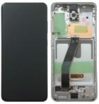 Samsung GH82-31410A Gyári Samsung Galaxy S20 / S20 5G AMOLED kijelző érintővel Fehér kerettel előlap (GH82-31410A)