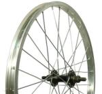 Neuzer 20-as (406 mm) első kerék, 3/8 colos csavaros tengellyel, 36H, ezüst-fekete