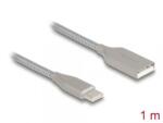 Delock Cablu USB 2.0-A la USB type C PD 3.0 60W 1m Metalic, Delock 81258 (81258)