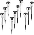 Grundig 10 db-os napelemes inox kerti LED lámpa szett, IP44, 36 cm, hideg fehér (871125255978)