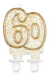 Godan Gold, Arany csillámos tortagyertya, számgyertya 60-as MLG631217 (MLG631217)
