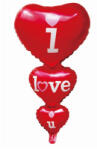 Balloons4party Balon folie 3 Inimi text I love you 95 cm