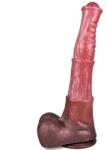 FAAK Dildo Big Stallion, Silicon Lichid, Roz/Maro, 34.5 cm Dildo