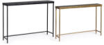 Bizzotto Set 2 console otel negru auriu sticla Yamir 97x22x69 cm; 107x26x79 cm (0746845)