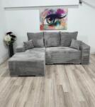 MobAmbient Colțar de living extensibil, material plușat gri deschis - model ATENA