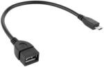 Cabletech Kábel USB A (aljzat)-micro USB, OTG 20cm