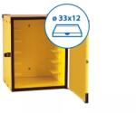 GI METAL Hőszigetelt doboz ø 33 cm-es pizzához, 12 pizzás dobozhoz tartókkal (BP33 CS)