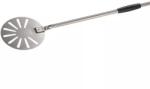 GI METAL Perforált Rozsdamentes kerek kicsi pizza lapát 26 cm 120 cm nyél (R-26F/120)