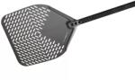 GI METAL Perforált téglalap alakú pizza lapát, szénszálas fogantyúval 36x36 cm, 150 cm nyél (C-37RF)
