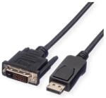 Valueline kábel DisplayPort - DVI(24+1), DP - DVI, M/M, LSOH, 1m, fekete (11.99.5614-10)