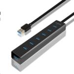 AXAGON HUE-SA7BP 7 portos USB 3.0 hub gyorstöltéssel fekete (19626)