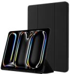  LEATHER Capac cu balamale pentru Apple iPad Pro 11 2024 / M5 2025 negru