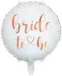  18 inch-es Bride to Be Rózsarany Fehér Fényes Fólia Lufi