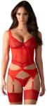 Obsessive Cupide Desir - átlátszó csipkés felső szett (piros) (26331753131) - sexshopcenter