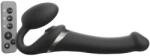 Strap On Me M - léghullámos felcsatolható vibrátor (fekete) - sexshopcenter