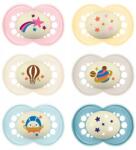 MAM Játszócumi Original night, Világítós, megújult! Egész karton szilikon lapított (méret: 3) 16+ hó (6 db/kr) - diaper