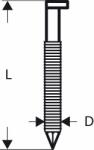 Bosch Szög - szalagos, D-fej SN34DK 75R 2, 8 mm, 75 mm, fényes, recézett (2608200016)