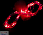  Napelemes LED-es borosüveg világítás - piros színű- 2m