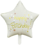 Balloons4party Balon folie stea crem Happy Birthday 45 cm - articole-petreceri - 19,99 RON