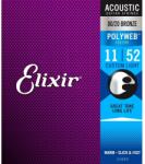 ELIXIR PolyWeb 80/20 Bronze 11-52(11025) Custom Light akusztikus gitárhúr szett