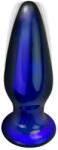 ToyJoy Dop Anal The Shining Buttocks, 5 Moduri Vibratii, 5 Intensitati, Sticla, 11 cm, Albastru