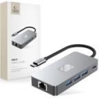 Tech-Protect Hb05 Hub Adapter 9 az 1-ben Type-c + Usb2.0 + Usb3.0 + Hdmi 4k 60hz + Sd/tf + Pd100w + Rj45 1000m Szürke