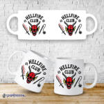  Stranger Things Hellfire Club fehér bögre