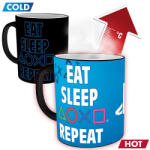  Playstation - Eat, Sleep, PS, Repeat hőre változó bögre