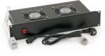 TRITON 19" horiz. vent. j. 2xVent. -220V/46W termosztát. 2U fekete (RAB-CH-X01-A1)