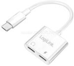 LogiLink USB-C adapter PD töltőporttal, 2x USB-C, max. 60 W (fehér) (LOGILINK_UA0433) (LOGILINK_UA0433)
