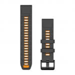Garmin QuickFit 22 szilikon óraszíj grafitszínű-narancssárga (010-13392-05)
