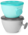 SKIPHOP SKIP HOP Tányérok fedővel és Easy Grab fogantyúval Grey, Teal 2 x 240 ml, 3hó+