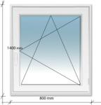 Decco 80x140 Bukó - Nyíló műanyag ablak Decco 71 profil 2 retegű üvegezés