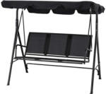 GardenLine Kerti hintaágy - Fekete - 170 x 110 x 153 cm