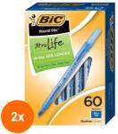 BIC Set 2 x 60 Pixuri Rotunde Bic, Albastru (ROC-2xMAG1014158TS)